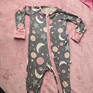 Little Sleepies Pink To the Moon & Back Bamboo Viscose Zippy